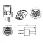 3 Way Connector Plug with Keyway for Ford Mustang GT500 Ignition Coil EU5T-14A464-ACA-001