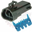 GM Delphi / Packard - Black Female O2 sensor connector with 5 pins (1 blocked), assembly (Connector and TPA)