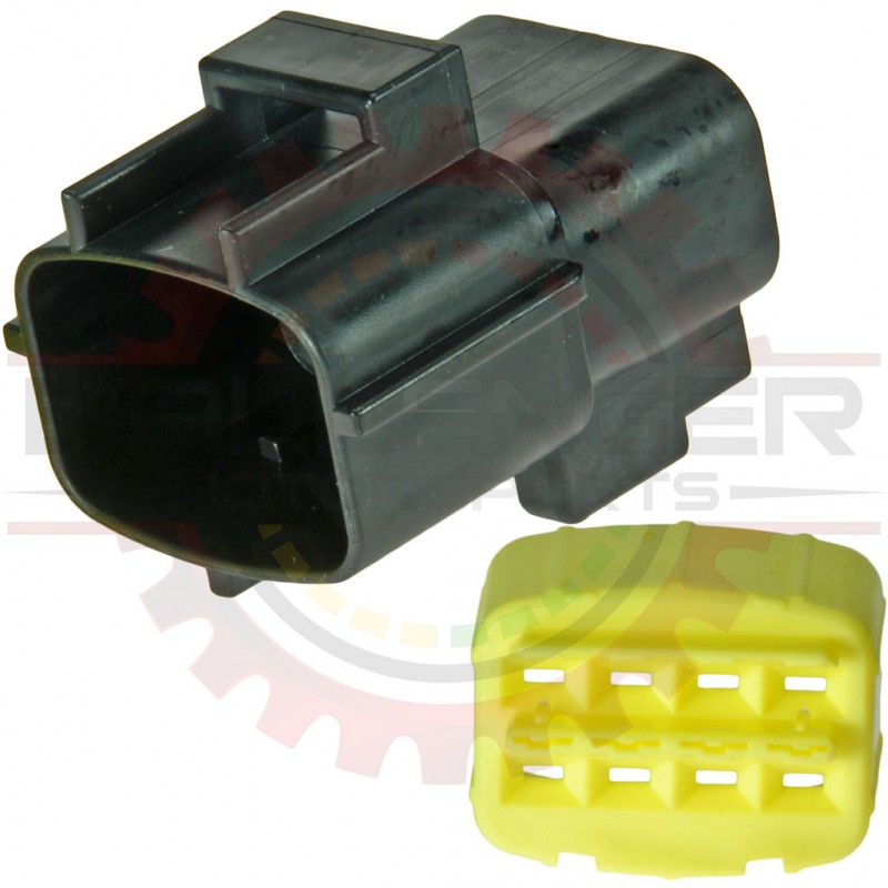 8 Way Econoseal J Series Mark II+ Receptacle Housing Connector Assembly (connector and lockplate)