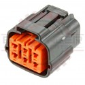 6 Way Plug Assembly for Japanese applications (Connector + Lock), Gray