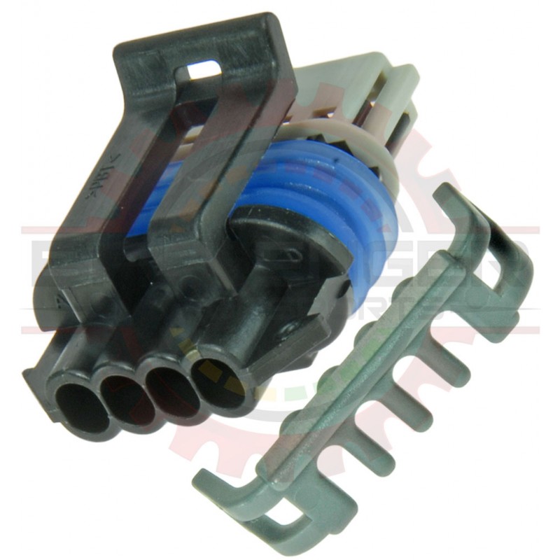 GM Delphi / Packard - 4 way GT 150 3.5mm Centerline male connector Assembly for some GM truck ignition coils (index keyway) (connector and TPA)