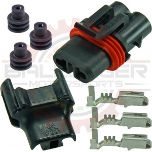 GM Delphi / Packard - 2 way Metripack 280 female connector Kit for 880 / 884 / 885 / 890 / 892 / 893 / 899 Headlight & Foglight Bulb