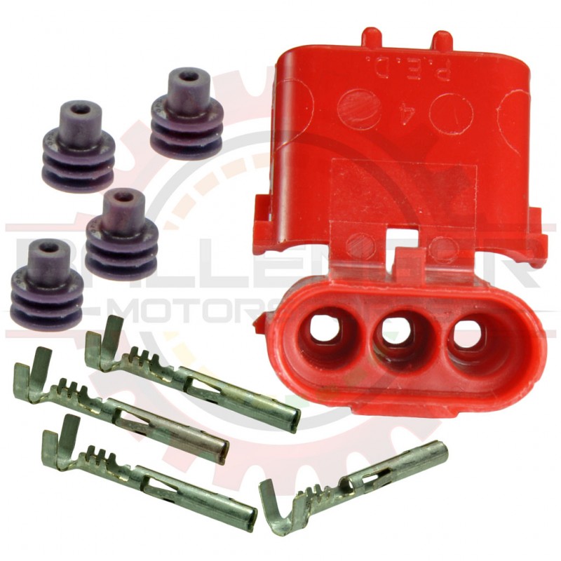 GM Delphi / Packard - Connector kit to mate with 1,2 & 3 bar map sensor connectors - 3 way weatherpack receptacle, red