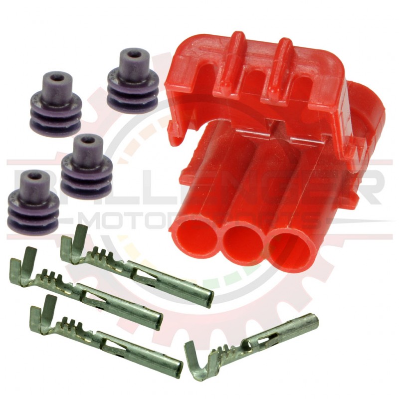 GM Delphi / Packard - Connector kit to mate with 1,2 & 3 bar map sensor connectors - 3 way weatherpack receptacle, red