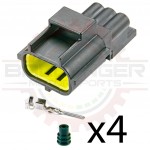 3 Way Sensor Receptacle Connector Kit, black