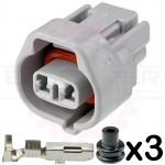 2 Way Sumitomo Plug Connector Kit for sensor & solenoid applications, gray & keyway 2