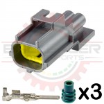 2 Way Sensor Receptacle Connector Kit, Gray