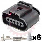 5 Way Sealed VW 1.5 Connector Plug Kit for Newer MAF sensors (1.5mm bladewidth)