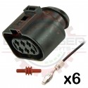 Bosch LSU 4.2 / VW Style Wideband O2 6-way Plug Connector Pigtail