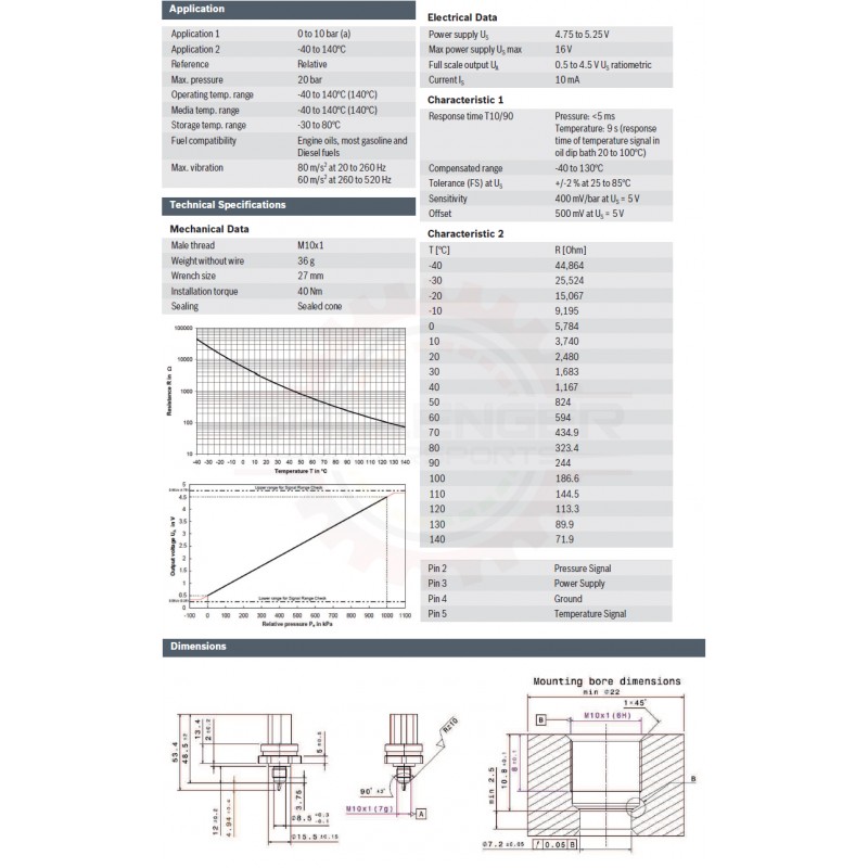 Bosch Motorsports Pressure Sensor Combined PST-F 1