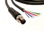 M8 8P male to bare wire quad sensor pigtail, 1M, 24AWG