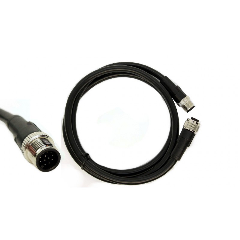 8 Channel Sensor Extension Cable, M12 12P Female to M12 12P Male