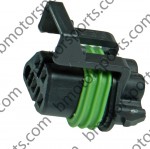 GM Delphi / Packard - Black Male O2 sensor connector with 5 pins (1 blocked).